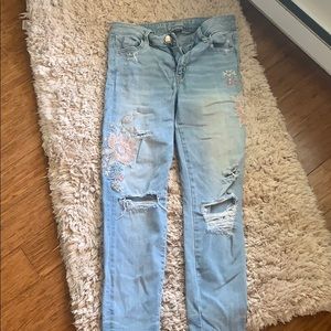 American Eagle embroidered jeggings